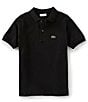 Color:Black - Image 1 - Big Boys 8-16 Short Sleeve Pique Polo Shirt