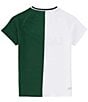 Color:White/Green - Image 2 - Big Boys 8-16 Short Sleeve Color Block Logo T-Shirt
