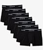 Color:Black - Image 1 - Branded Waist 3#double; Inseam Trunks 7-Pack