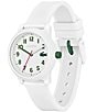 Lacoste Kid's 12.12 Three-Hand Light Silicone Strap Watch, Color:White - Image 2