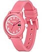 Color:Pink - Image 2 - Kid's 12.12 Three-Hand Pink Silicone Strap Watch