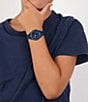 Color:Navy - Image 4 - Kids Mini Tennis Navy Silicone Strap Watch