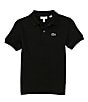 Color:Black - Image 1 - Little Boys 2T-6T Pique Polo Short Sleeve Shirt