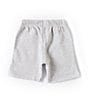 Color:Silver Chine - Image 2 - Little Boys 2T-6T Pull-On Organic-Brushed-Fleece Shorts