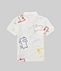 Color:Flour/Multi Color - Image 2 - Little Boys 2T-6T Short Sleeve AOP Tennis Croc Polo Shirt