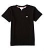 Color:Black - Image 1 - Little Boys 2T-6T Short Sleeve V-Neck T-Shirt