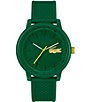 Color:Green - Image 1 - Men's 12.12 Hero Analog Green Silicone Strap Watch