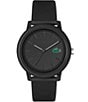 Color:Black - Image 1 - Men's 12.12 Quartz Analog Black Silicone Watch