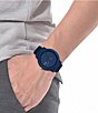 Color:Blue - Image 4 - Men's 12.12 Quartz Analog Blue Silicone Watch