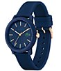Color:Blue - Image 2 - Men's 12.12 Quartz Analog Navy Silicone Watch