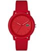 Color:Red - Image 1 - Men's 12.12 Quartz Analog Red Silicone Watch