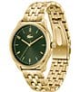 Color:Gold - Image 2 - Men's 42mm Lisbon Three Hand Gold Tone Stainless Steel Bracelet Watch