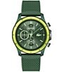 Color:Green - Image 1 - Men's 42mm Neoheritage Chronograph Green Silicone Strap Watch