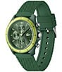 Color:Green - Image 2 - Men's 42mm Neoheritage Chronograph Green Silicone Strap Watch