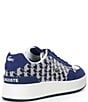 Color:Navy/White - Image 2 - Men's Ace Clip Leather Monogram Sneakers