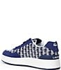Color:Navy/White - Image 3 - Men's Ace Clip Leather Monogram Sneakers