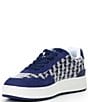 Color:Navy/White - Image 4 - Men's Ace Clip Leather Monogram Sneakers