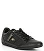 Color:Black/Black - Image 1 - Men's Chaymon Leather Sneakers