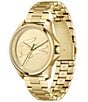 Color:Gold - Image 3 - Men's Croc Gold-Tone Bracelet Watch