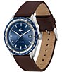 Color:Brown - Image 2 - Men's Everett Quartz Analog Brown Leather Strap Watch