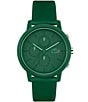 Color:Green - Image 1 - Men's L 12.12. Chronograph Green Silicone Strap Watch