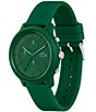 Color:Green - Image 3 - Men's L 12.12. Chronograph Green Silicone Strap Watch