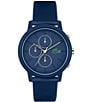 Color:Navy - Image 1 - Men's L 12.12. Chronograph Navy Silicone Strap Watch