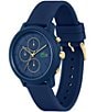 Color:Navy - Image 2 - Men's L 12.12. Chronograph Navy Silicone Strap Watch