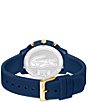 Color:Navy - Image 3 - Men's L 12.12. Chronograph Navy Silicone Strap Watch