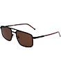 Color:Matte Brown - Image 1 - Men's L255S 56mm Square Sunglasses