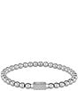 Lacoste Men's Matchpoint Stainless Steel Bead Stretch Bracelet - Image 1