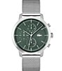 Color:Grey - Image 1 - Men's Replay Chronograph Silver Stainless Steel Mesh Bracelet Watch