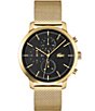 Color:Gold - Image 1 - Men's Replay Multifunction Gold Mesh Strap Watch