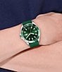 Color:Green - Image 4 - Men's Tiebreaker Quartz Analog Green Silicone Strap Watch