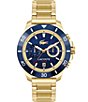 Color:Gold - Image 1 - Men's Toranga Dual Time Gold Tone Stainless Steel Bracelet Watch
