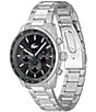 Color:Silver - Image 2 - Men's Vancouver Chronograph Black Dial Stainless Steel Bracelet Watch