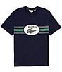 Color:Navy - Image 1 - Monogram Logo Short Sleeve T-Shirt