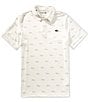 Lacoste Performance Stretch Golf Ball Printed Short Sleeve Polo Shirt, Color:Flour/Viennese - Image 1