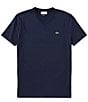 Color:Navy Blue - Image 1 - Pima Cotton Short Sleeve V-Neck T-Shirt