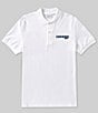 Color:White - Image 1 - Pique Short Sleeve Left Chest Logo Polo Shirt