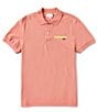 Color:Sierra Red - Image 1 - Pique Short Sleeve Left Chest Logo Polo Shirt