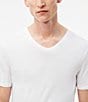 Lacoste Short Sleeve V-Neck Slim Fit Undershirt 3-Pack, Color:White - Image 4