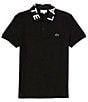 Color:Black - Image 1 - Slim-Fit Performance Stretch Movement Short Sleeve Polo Shirt