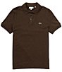 Lacoste Slim Fit Pique Short Sleeve Polo Shirt, Color:Tanin/Chine - Image 1