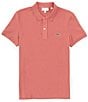 Color:Sierra Red - Image 1 - Slim Fit Pique Short Sleeve Polo Shirt