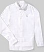 Lacoste Stretch Poplin Long Sleeve Woven Shirt - Image 3