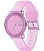 Color:Pink - Image 2 - Women's 12.12 Analog Pink Silicone Strap Watch