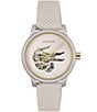Lacoste Women's 12.12 Automatic Leather Strap Watch, Color:White - Image 1