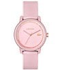 Color:Pink - Image 1 - Women's 12.12 Quartz Analog Pink Silicone Strap Watch