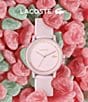 Color:Pink - Image 4 - Women's 12.12 Quartz Analog Pink Silicone Strap Watch